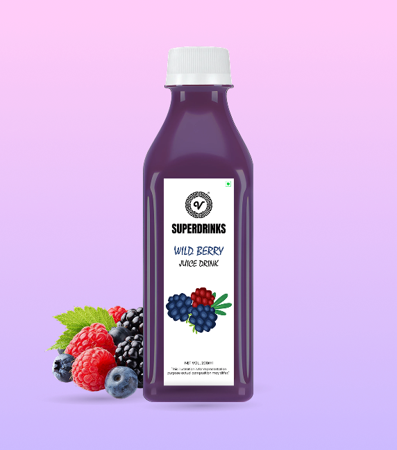 SuperDrinks wild berry Juice Drink, (Pack of 1 - 200ml)
